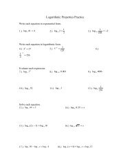 Log Properties Practice Problems (pdf) - Teach Engineering