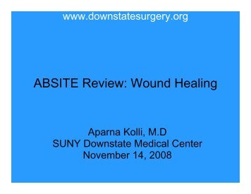 ABSITE Review: Wound Healing - Department of Surgery at SUNY ...