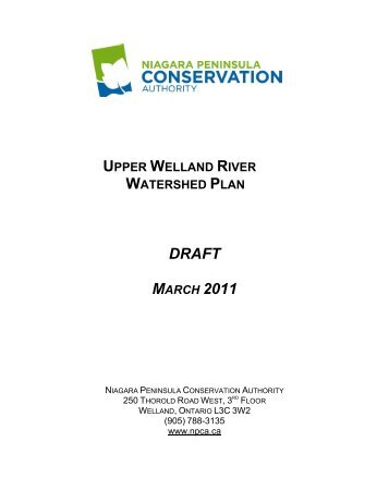 Upper Welland River Watershed Plan - Niagara Peninsula ...
