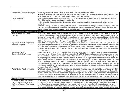 Upper Welland River Watershed Plan - Niagara Peninsula ...