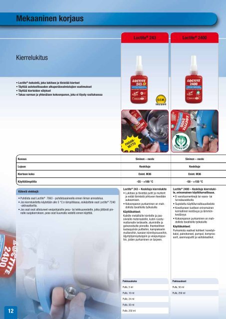 Henkelin ratkaisut ajoneuvojen korjaukseen ja huoltoon