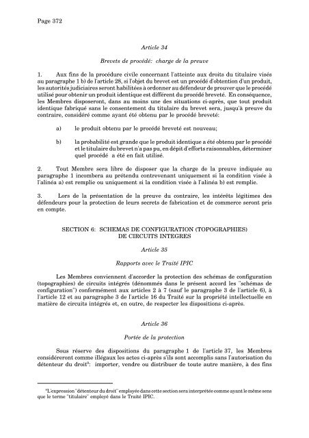 Accord sur les aspects des droits de propriÃ©tÃ© intellectuelle