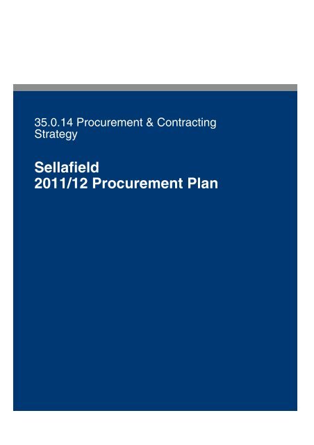 Procurement Plan Strategy - Sellafield Ltd