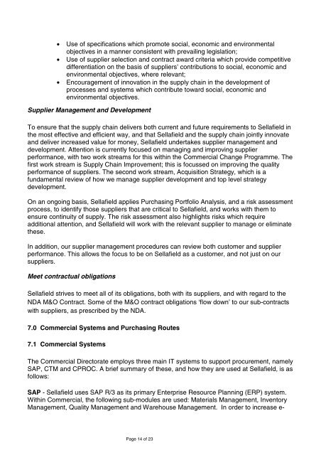 Procurement Plan Strategy - Sellafield Ltd