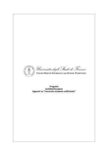 Progetto Uni5Net4Student Appunti su “Fascicolo ... - ICT4University