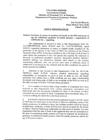 F.No.1/19/11-P&PW(E) Government of India Ministry of Personnel ...