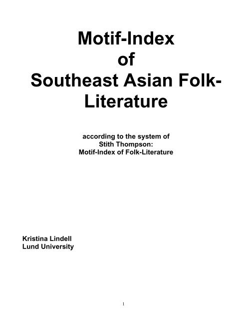 Motif-Index of Southeast Asian Folk- Literature - Person2.sol.lu.se