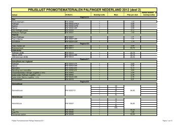 Prijslijst Palfinger Nederland promotiematerialen 2012 deel 2 (intern ...