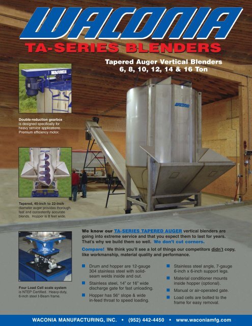 Download Tapered Auger Vertical Blend System ... - Waconia Mfg