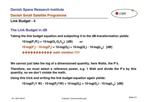 DTU Satellite Systems and Design Course CubeSat Communication