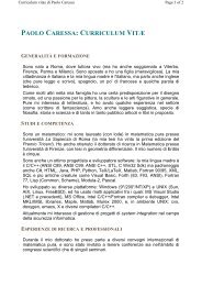 paolo caressa: curriculum vitæ - Caressa.it