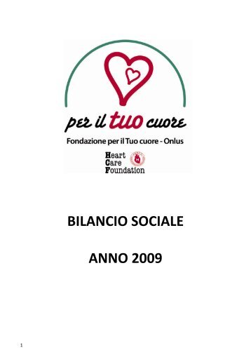 Bilancio Sociale HCF 2009 - Anmco