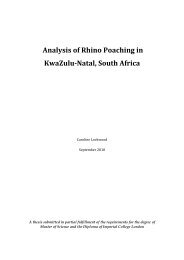 Analysis of Rhino Poaching in KwaZulu-Natal, South Africa