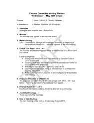 Finance Committee Meeting Minutes Wednesday 11 May 2011 @ 4pm