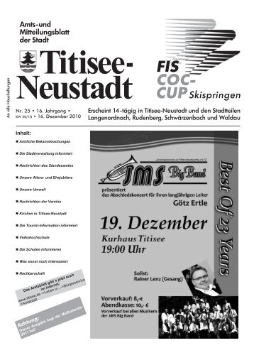 Nr. 25 â€¢ 16. Jahrgang â€¢ Inhalt: Achtung: - Titisee-Neustadt