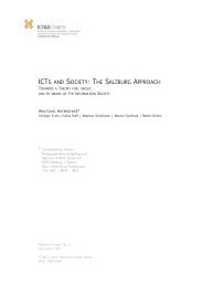 ICTS AND SOCIETY: THE SALZBURG APPROACH - ICT&S