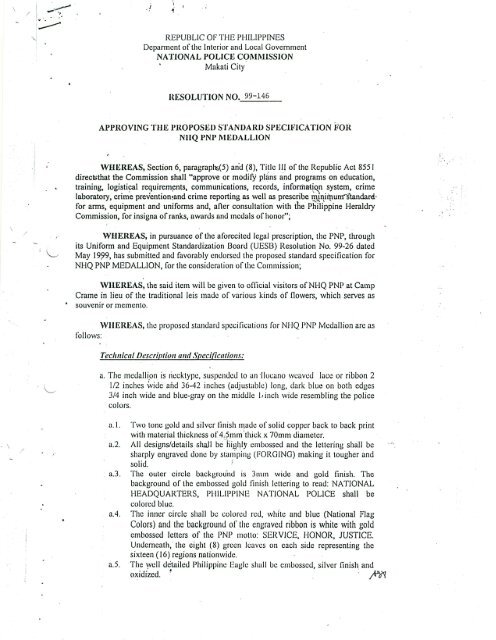 99-146 - drd.pnp.gov.ph - Philippine National Police
