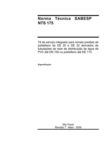 Norma TÃ©cnica SABESP NTS 175