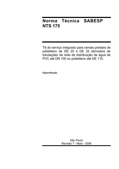 Norma TÃ©cnica SABESP NTS 175
