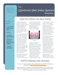 CODIS Newsletter Oct 2010 - Washington State Patrol