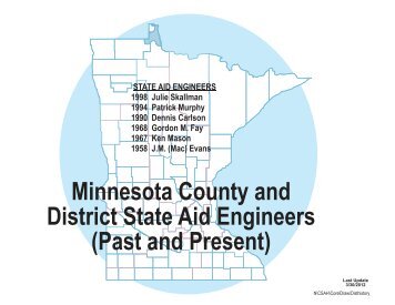Minnesota County and District State Aid Engineers (Past and Present)
