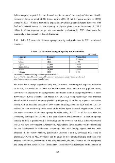 National Mineral Policy 2006 - Department of Mines