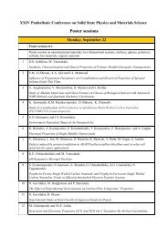 Poster sessions - XXIV Panhellenic Conference on Solid State ...