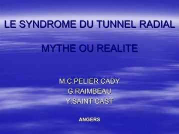Le syndrome du tunnel radial : mythe ou rÃ©alitÃ©