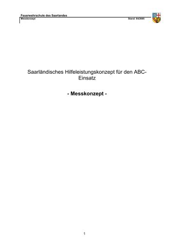 Messkonzept - ABC-Einsatzhandbuch