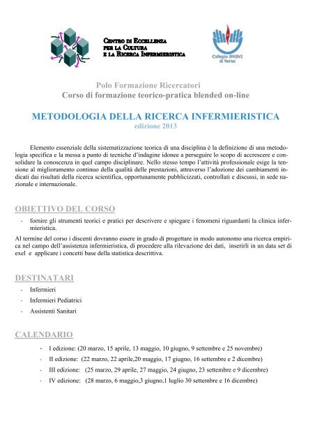 Metodologia della Ricerca Infermieristica 2013 - IPASVI - Roma