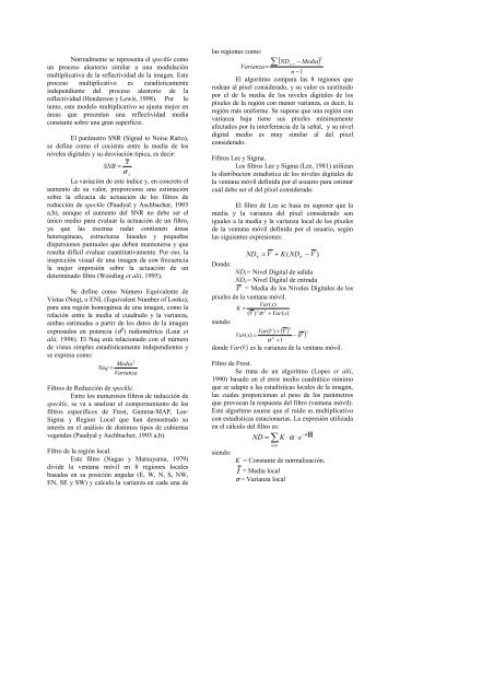 AnÃ¡lisis del comportamiento de filtros de reducciÃ³n de speckle en ...