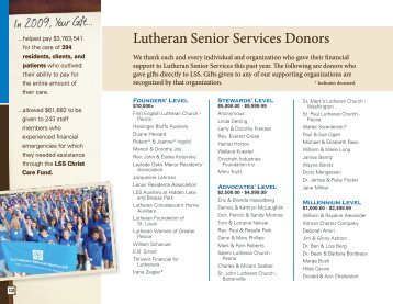 Lutheran Senior Services Donors