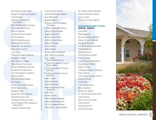 Lutheran Senior Services Donors