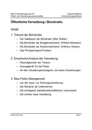 Öffentliche Verwaltung / Bürokratie Inhalt