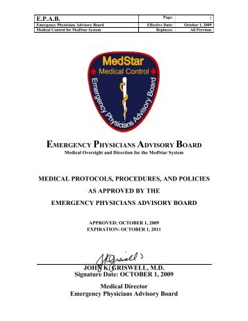 EPAB Protocols - MedStar EMS