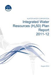 Integrated Water Resources (H250) Plan Report ... - Hunter Water