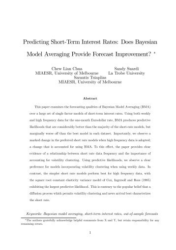 Predicting Short$Term Interest Rates: Does Bayesian Model ...