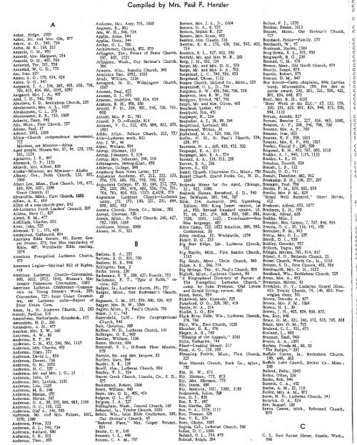 Compiled by Mrs. Paul F. Henzler A B - Norwegian-American ...