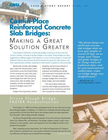 Cast-in-Place Reinforced Concrete Slab Bridges: - Convey