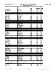 Carroll County, Kentucky Marriage Index - Hill-Ky.org