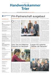 FH-Partnerschaft ausgebaut - Handwerkskammer Trier