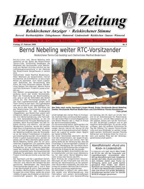 Bernd Nebeling weiter RTC-Vorsitzender - Reiskirchen-wieseck.de