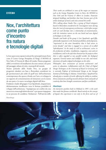 Nox, l'architettura come punto d'incontro fra natura e tecnologie digitali