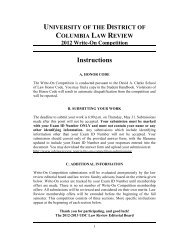 UNIVERSITY OF THE DISTRICT OF - UDC Law Review