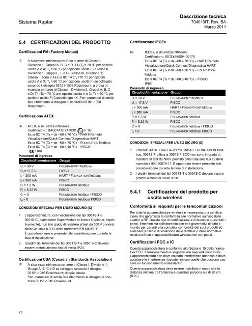 Sistema - Rosemount TankRadar