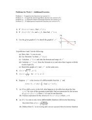 Problems for Week 1 - Additional Exercises 1. If f ( x ) = x + cos x, find ...