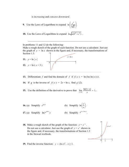 Problems for Week 1 - Additional Exercises 1. If f ( x ) = x + cos x, find ...