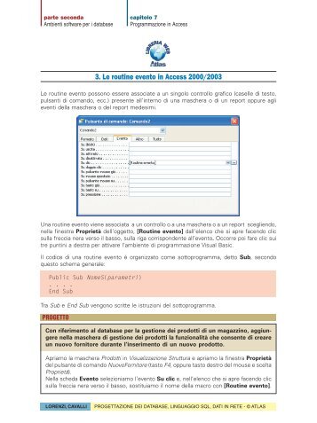 3. Le routine evento in Access 2000/2003 - lorenzi.info