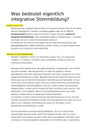 Was bedeutet eigentlich integrative Stimmbildung?