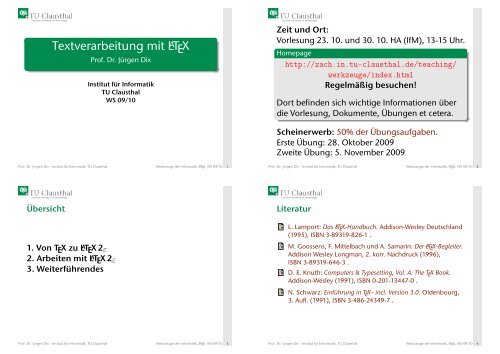 Textverarbeitung mit LaTeX - TU Clausthal